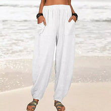 Load image into Gallery viewer, Women&#39;s Solid Color Loose Cotton And Linen Casual Pants