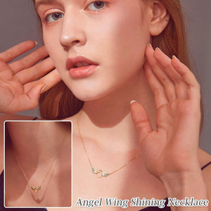 Shiny Necklace with Angel Wings