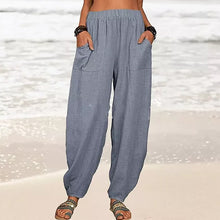 Load image into Gallery viewer, Women&#39;s Solid Color Loose Cotton And Linen Casual Pants