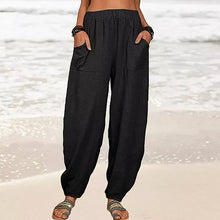 Load image into Gallery viewer, Women&#39;s Solid Color Loose Cotton And Linen Casual Pants