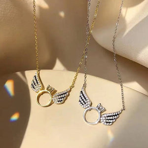 Shiny Necklace with Angel Wings