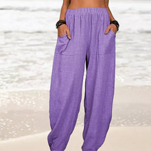 Load image into Gallery viewer, Women&#39;s Solid Color Loose Cotton And Linen Casual Pants