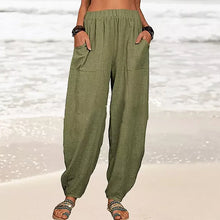 Load image into Gallery viewer, Women&#39;s Solid Color Loose Cotton And Linen Casual Pants