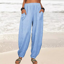 Load image into Gallery viewer, Women&#39;s Solid Color Loose Cotton And Linen Casual Pants