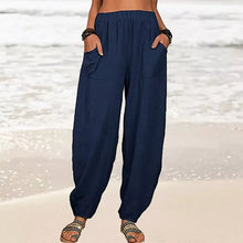 Load image into Gallery viewer, Women&#39;s Solid Color Loose Cotton And Linen Casual Pants