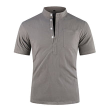 Load image into Gallery viewer, Men&#39;s Casual Loose Breathable Linen Stand Collar Shirt