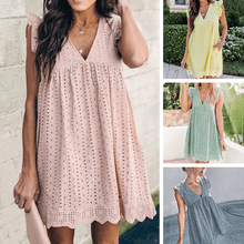 Load image into Gallery viewer, Women&#39;s V-Neck Hollow Dress