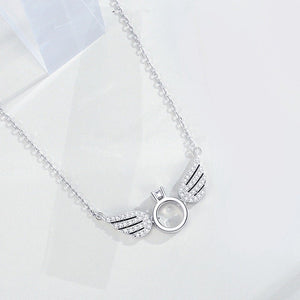 Shiny Necklace with Angel Wings