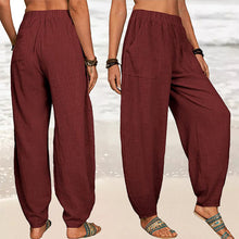 Load image into Gallery viewer, Women&#39;s Solid Color Loose Cotton And Linen Casual Pants