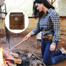 Load image into Gallery viewer, Leather and canvas bushcraft bag
