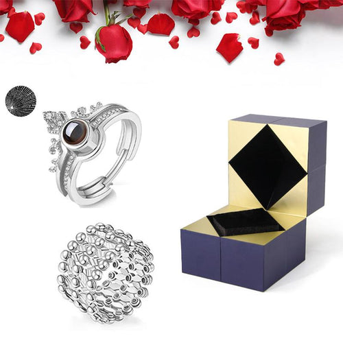 Creative S925 Silver Ring, Bracelet And Puzzle Jewelry Box