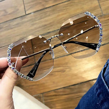 Load image into Gallery viewer, Crystal Rimless Sunglasses