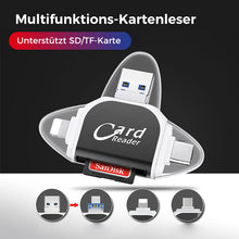 Load image into Gallery viewer, 4-in-1-Universal-SD-TF-Kartenleser mit mehreren Anschlüssen