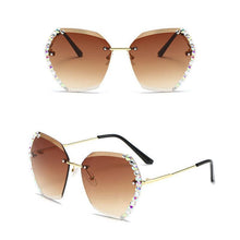 Load image into Gallery viewer, Crystal Rimless Sunglasses