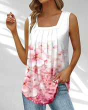 Load image into Gallery viewer, Square Neck Tank Top in Feather and Floral Print