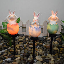 Load image into Gallery viewer, Easter Broken Shell Rabbit Lawn Light