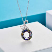Load image into Gallery viewer, Round Crystal Cat Necklace