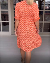 Load image into Gallery viewer, 🌸Printed v-neck fringed dress