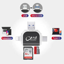 Load image into Gallery viewer, 4-in-1-Universal-SD-TF-Kartenleser mit mehreren Anschlüssen