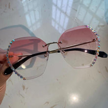 Load image into Gallery viewer, Crystal Rimless Sunglasses