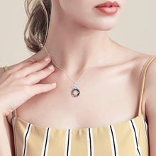 Load image into Gallery viewer, Round Crystal Cat Necklace