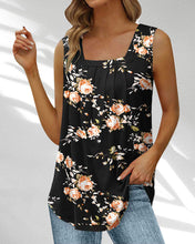 Load image into Gallery viewer, Square Neck Tank Top in Feather and Floral Print