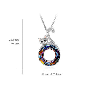 Round Crystal Cat Necklace