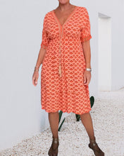 Load image into Gallery viewer, 🌸Printed v-neck fringed dress