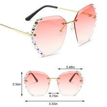 Load image into Gallery viewer, Crystal Rimless Sunglasses