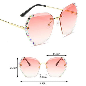 Crystal Rimless Sunglasses