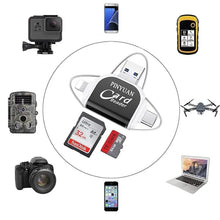 Load image into Gallery viewer, 4-in-1-Universal-SD-TF-Kartenleser mit mehreren Anschlüssen