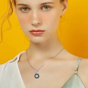 Round Crystal Cat Necklace