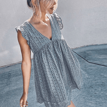 Load image into Gallery viewer, Women&#39;s V-Neck Hollow Dress