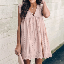 Load image into Gallery viewer, Women&#39;s V-Neck Hollow Dress