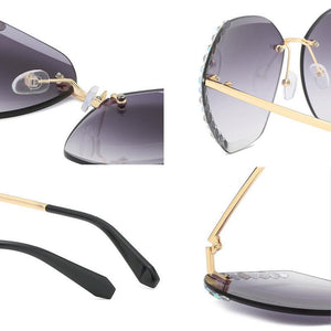 Crystal Rimless Sunglasses