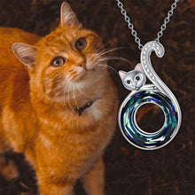 Load image into Gallery viewer, Round Crystal Cat Necklace