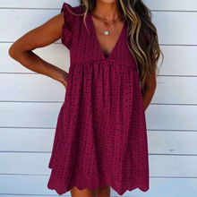 Load image into Gallery viewer, Women&#39;s V-Neck Hollow Dress