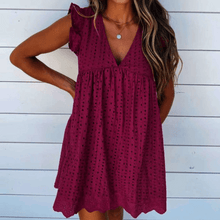 Load image into Gallery viewer, Women&#39;s V-Neck Hollow Dress