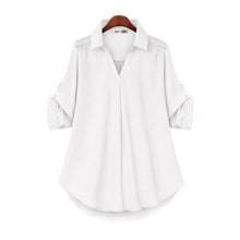 Load image into Gallery viewer, Women&#39;s V Neck Loose Long Sleeve Shirt