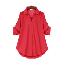 Load image into Gallery viewer, Women&#39;s V Neck Loose Long Sleeve Shirt