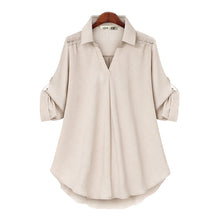 Load image into Gallery viewer, Women&#39;s V Neck Loose Long Sleeve Shirt