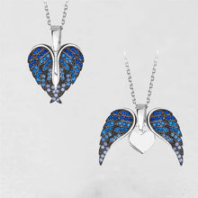 Load image into Gallery viewer, Heart &amp; angel wings necklace with pendant