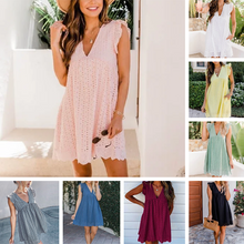 Load image into Gallery viewer, Women&#39;s V-Neck Hollow Dress