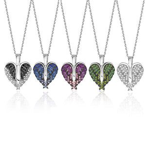 Heart & Angel Wings Pendant Necklace