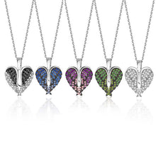 Load image into Gallery viewer, Heart &amp; angel wings necklace with pendant