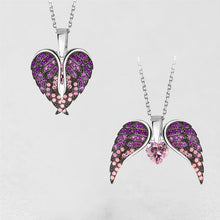 Load image into Gallery viewer, Heart &amp; Angel Wings Pendant Necklace