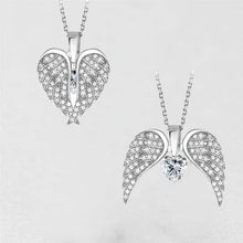 Load image into Gallery viewer, Heart &amp; Angel Wings Pendant Necklace