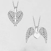 Load image into Gallery viewer, Heart &amp; Angel Wings Pendant Necklace